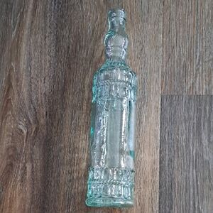 Vintage Style Teal Glass Bottle